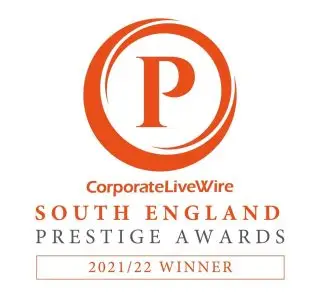 Logo showing we are winners of the London and South East England Prestige Awards 2021/22