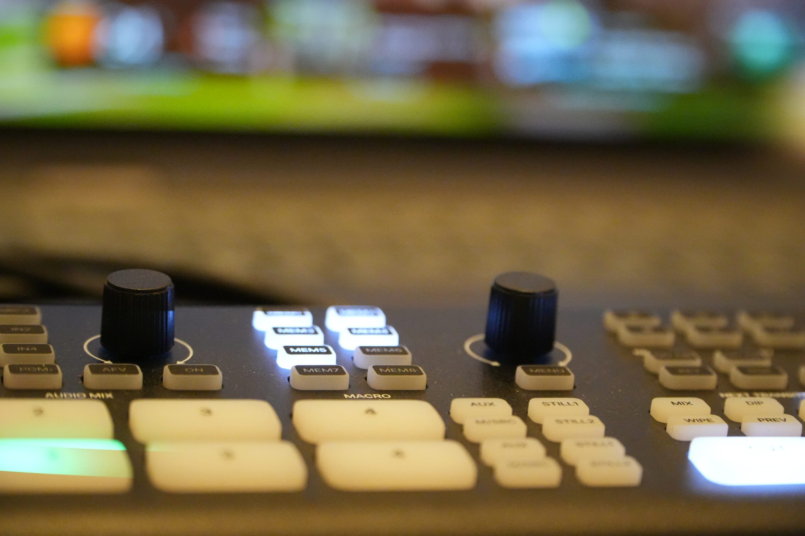 Vision mixing console detail at SPA Life International
